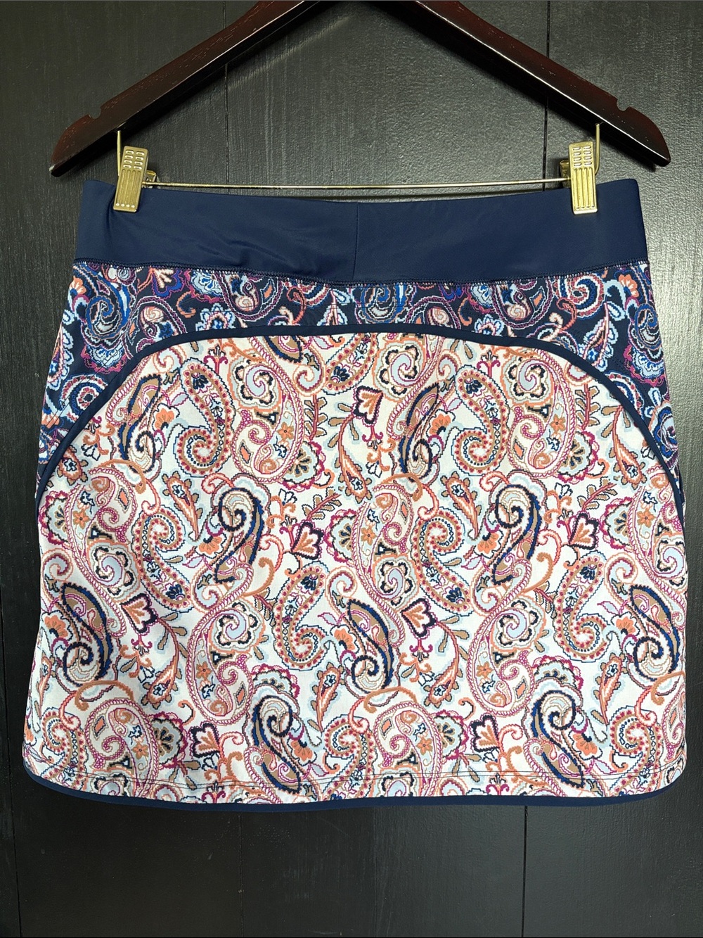 👙Lands’ End Swim Skirt Skort Shorts. Paisley and Navy. Excellent condition! 10 - Picture 4 of 12